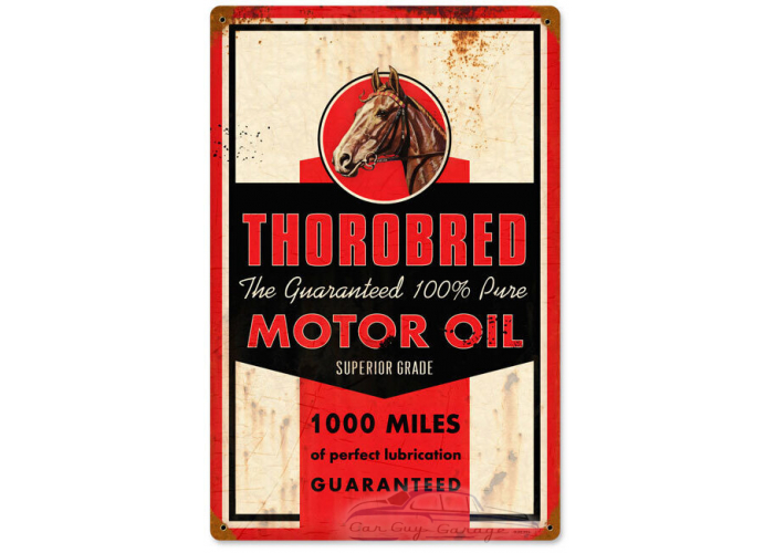 Thorobred Motor Oil Metal Sign - 12" x 18"
