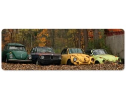 Three Bugs and a Beemer Metal Sign - 24" x 8"