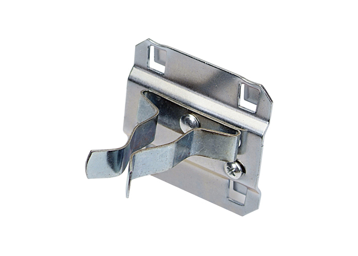 Three 3/4"-1-1/4" Range Stainless Locking Square Pegboard Extended Spring Clips