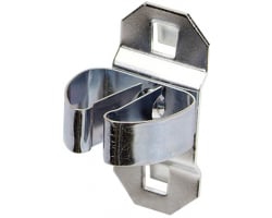 Three 1/4"-1/2" Range Stainless Locking Square Pegboard Extended Spring Clips 
