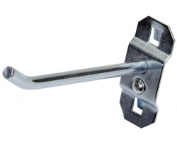 Three 3" Single Rod Stainless Locking Square Pegboard Hooks