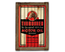 Throbred Motor Oil Corrugated Framed Sign