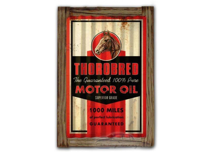 Throbred Motor Oil Corrugated Framed Sign
