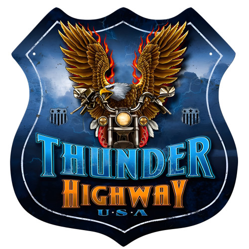 Thunder Highway Metal Sign - 15" x 15"