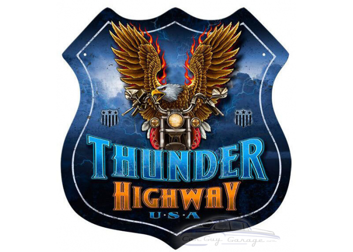 Thunder Highway Metal Sign - 15" x 15"