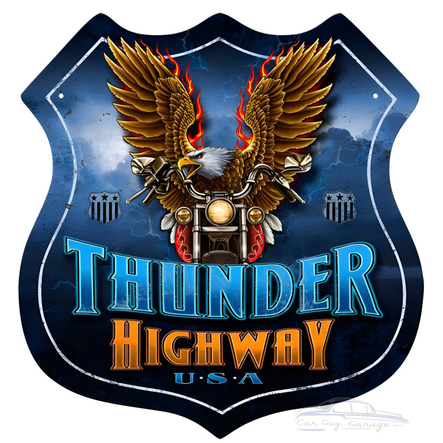 Thunder Highway Metal Sign - 15" x 15"