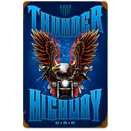 Thunder Highway Metal Sign - 12" x 18"