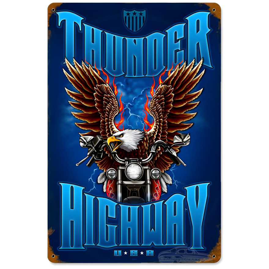 Thunder Highway Metal Sign - 12" x 18"