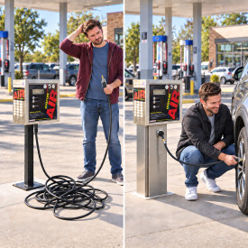 Retractable Hose Reel vs. Side Hook on a Commercial Tire Air Machine