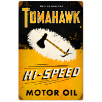 Tomahawk Metal Sign - 12" x 18"