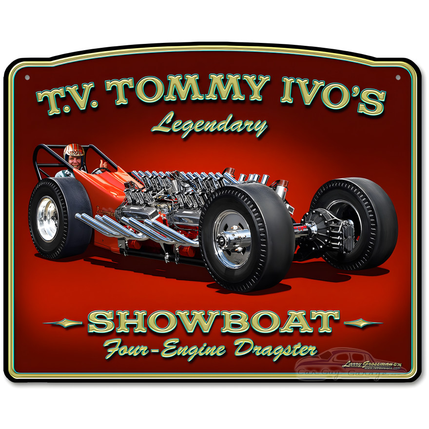 Tommy Ivo Dragster Metal Sign - 15" x 12"