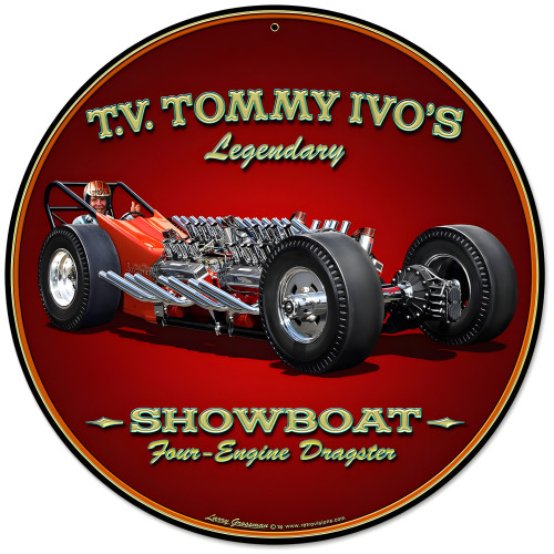 Tommy Ivo Dragster Metal Sign - 28" Round
