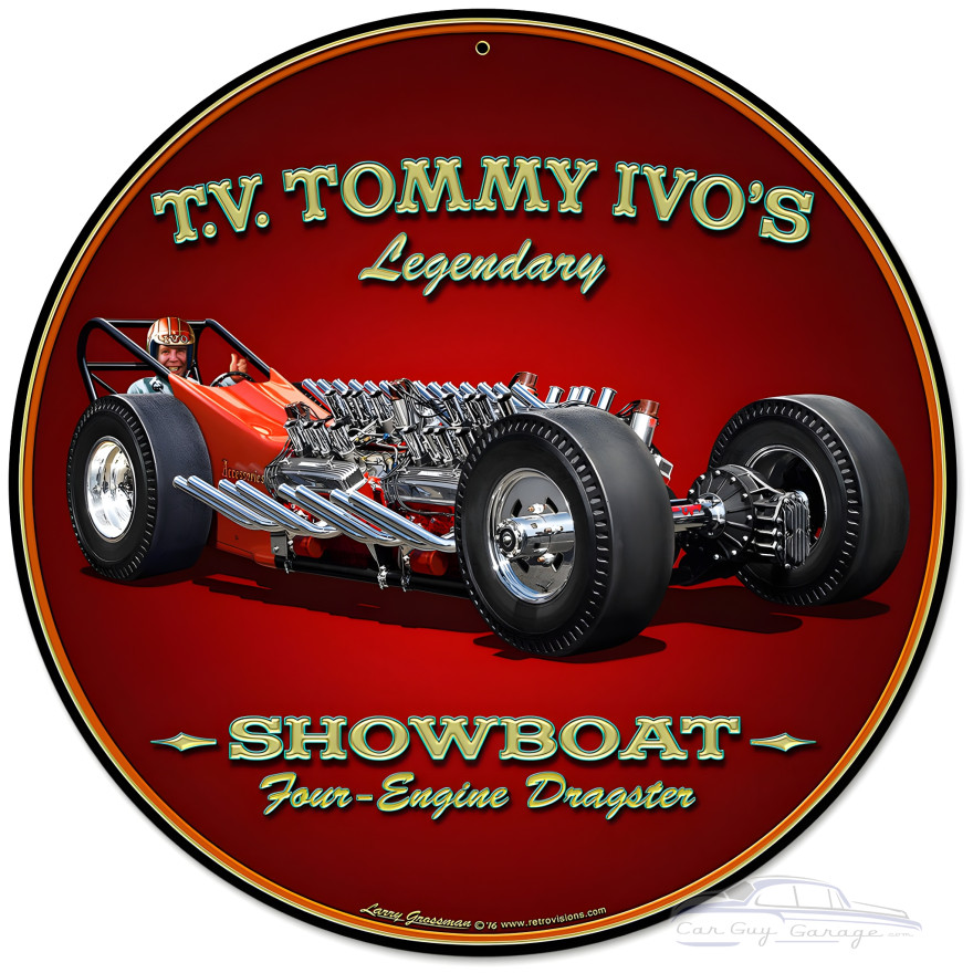 Tommy Ivo Dragster Metal Sign - 28" Round