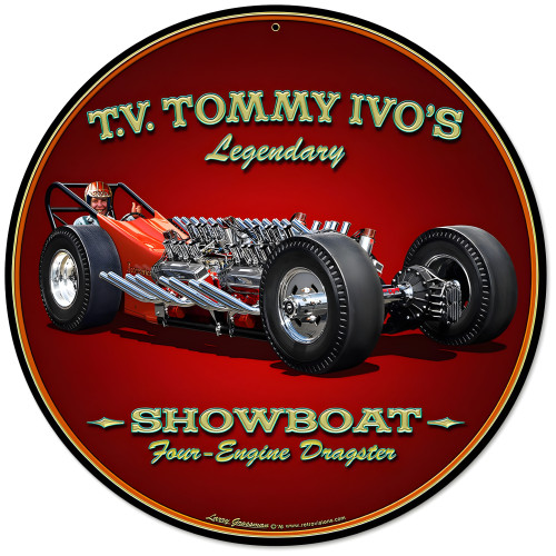 Tommy Ivo Dragster Metal Sign - 14" Round