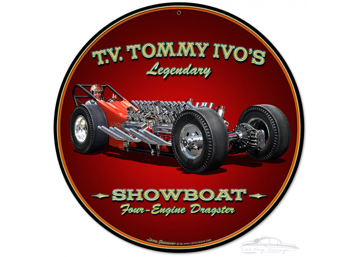 Tommy Ivo Dragster Metal Sign - 14" Round
