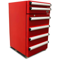 1.8 cu ft Tool Chest Mini Fridge on Wheels with Lock - Red