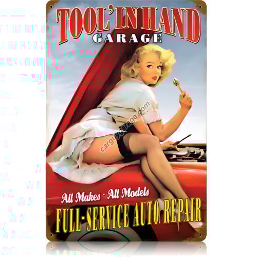 Tool in Hand Metal Sign - 12" x 18"