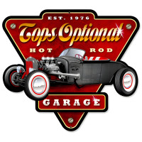 Tops Optional Hot Rod Garage Metal Sign - 15" x 14"