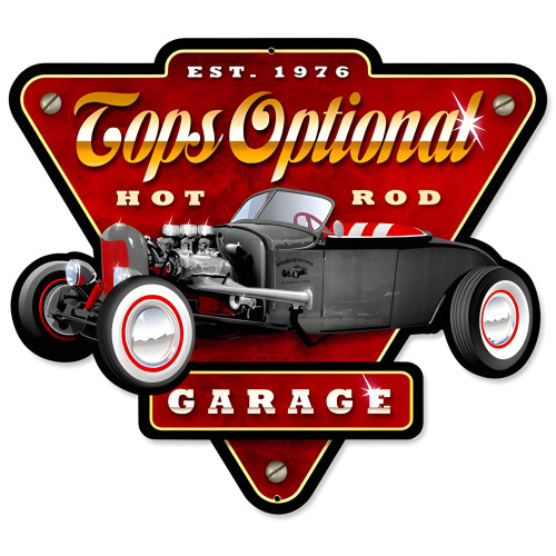 Tops Optional Hot Rod Garage Metal Sign - 15" x 14"