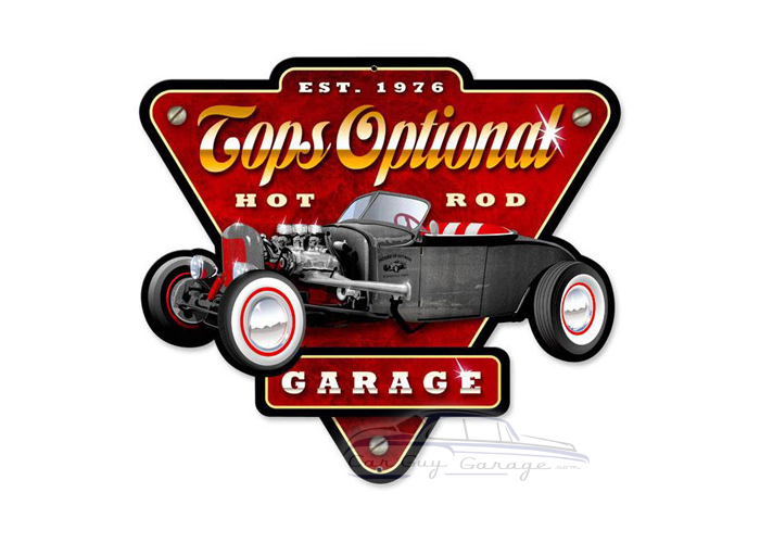 Tops Optional Hot Rod Garage Metal Sign - 15" x 14"