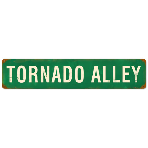 Tornado Alley Metal Sign - 28" x 6"