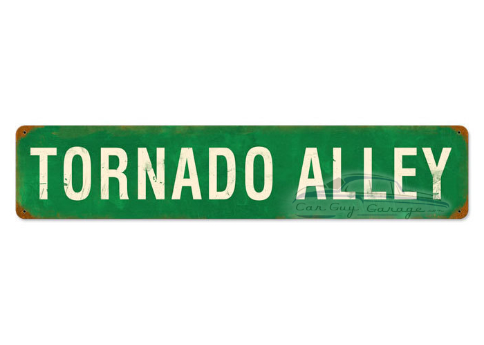 Tornado Alley Metal Sign - 28" x 6"