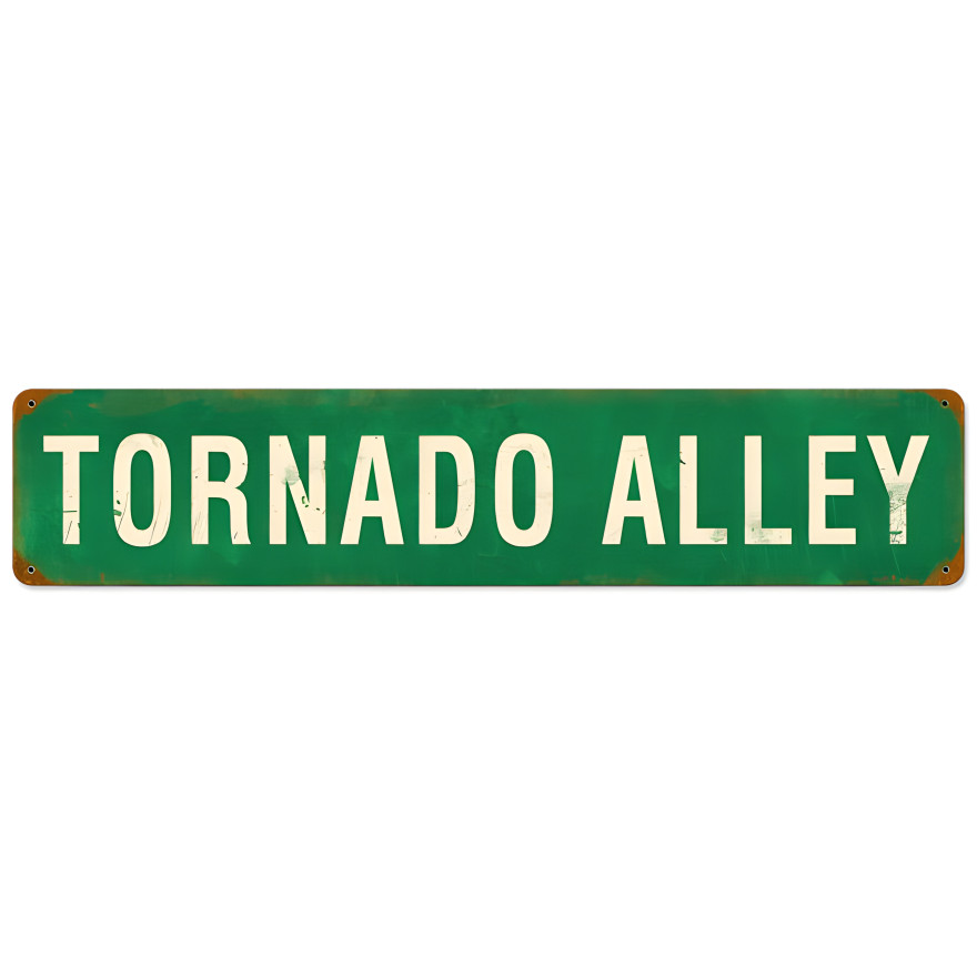 Tornado Alley Metal Sign - 28" x 6"