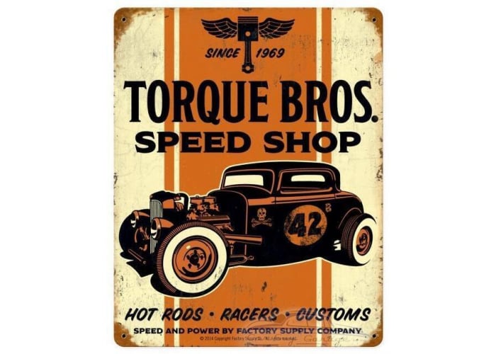 Torque Brothers 32 Coupe Metal Sign - 12" x 15"