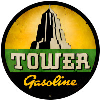 Tower Gasoline Metal Sign - 28" Round