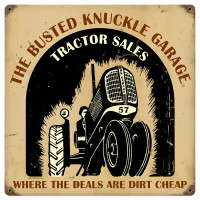 Tractor Shop Metal Sign - 12" x 12"
