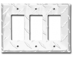 Triple GFI Diamond Plate Wall Plate
