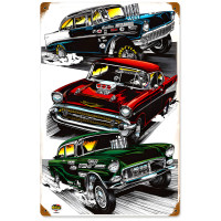 Triple Dragster Metal Sign - 12" x 18"