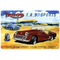 Triumph TR3 Sports Car Vintage Metal Sign - 18" x 12"
