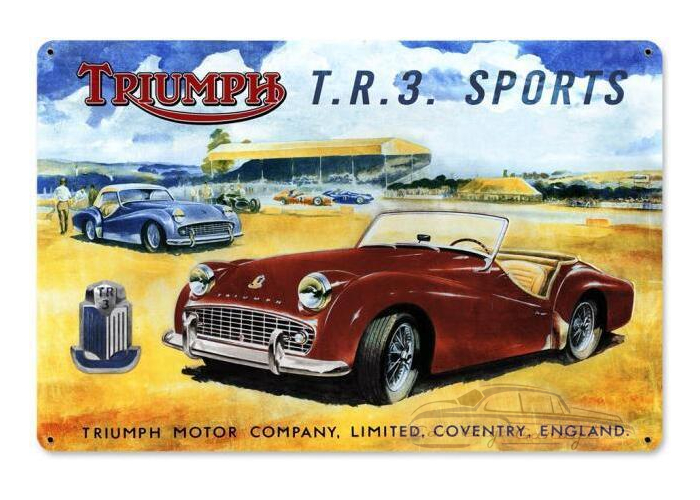Triumph TR3 Sign - 18" x 12"