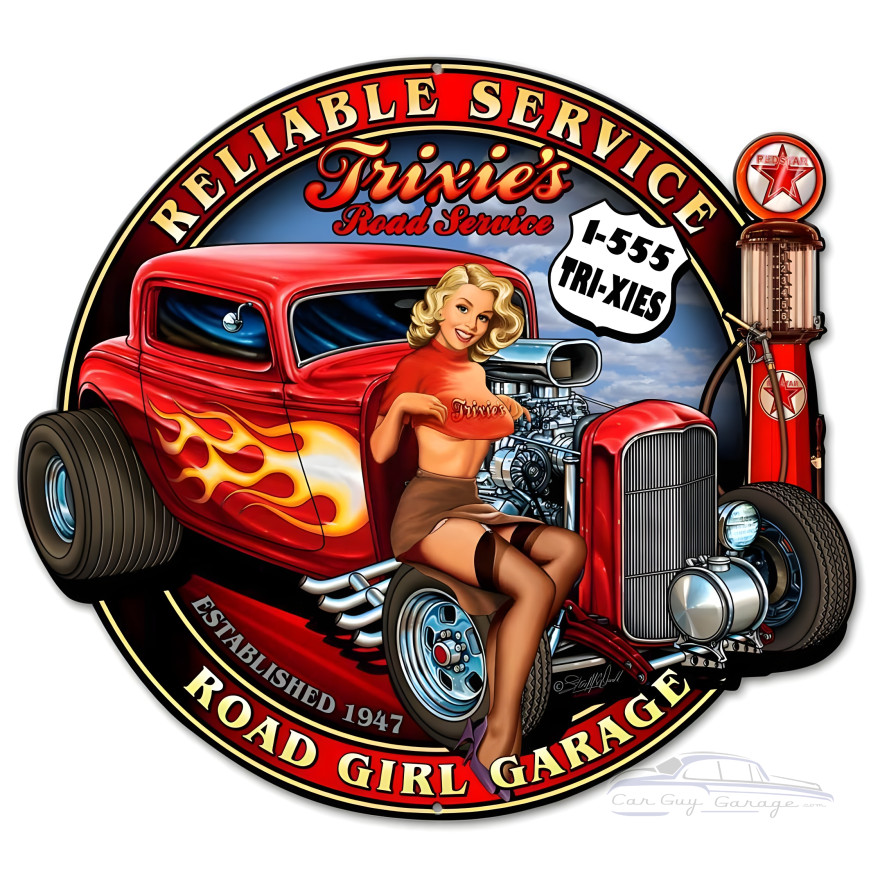 Trixies Rod Metal Sign - 18" x 16"