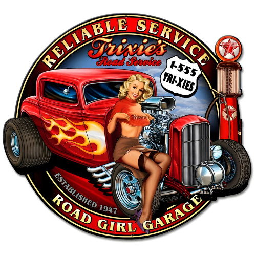 Trixies Rod Metal Sign - 14" x 13"