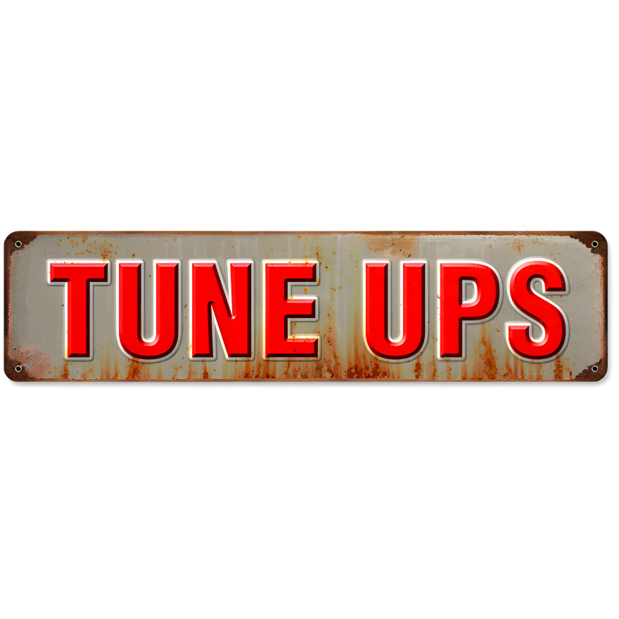 Tune Ups Metal Sign - 20" x 5"