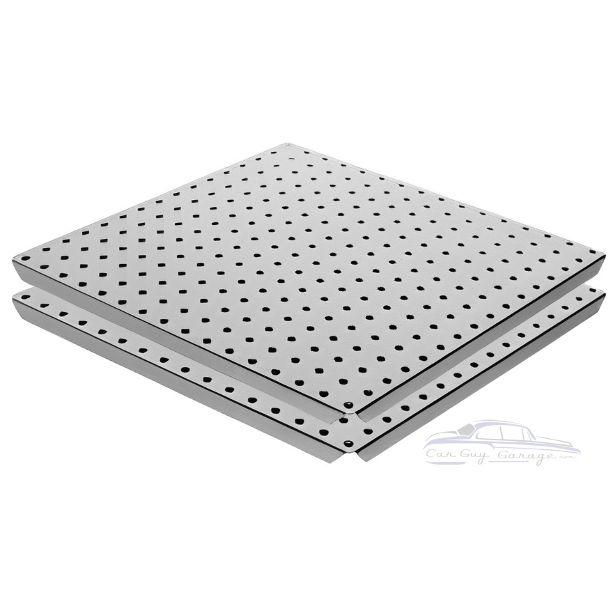 Two 16" x 16" Galvanized Steel Pegboards Two 16" x 16" Galvanized Steel Pegboards