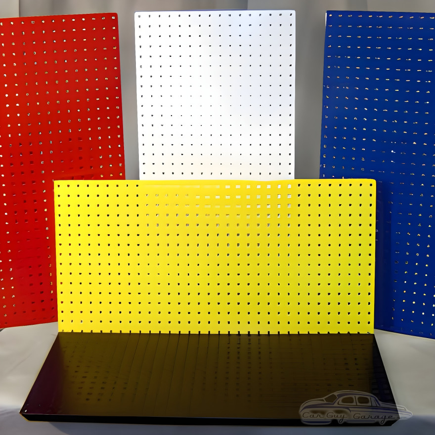 Two 16" x 32" Powdercoated Metal Pegboards Two 16" x 32" Powdercoated Metal Pegboards