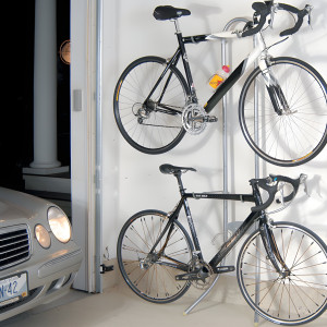 Two-Bike Gravity Leaning Rack - Freestanding No-Drill Garage Stand