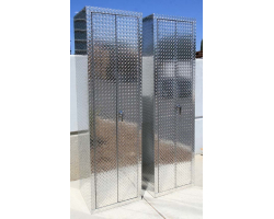 Two Diamond Plate Cabinets 7 feet tall 2 feet wide 22 inches deep