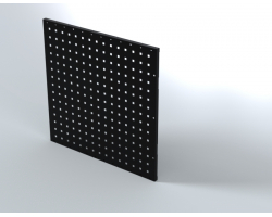 Two 24 inch by 24 inch Black Pegboards