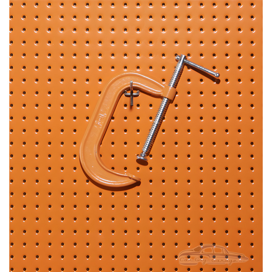 Two Orange Powdercoated 16" x 32" Metal Pegboard Two Orange Powdercoated 16" x 32" Metal Pegboard
