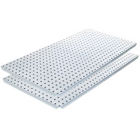 Two Silver Powdercoated 16" x 32" Metal Pegboard