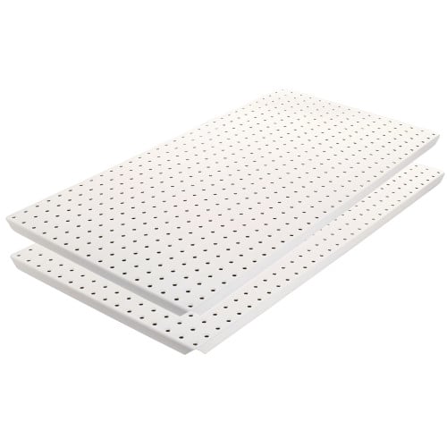 Two White Powdercoated 16" x 32" Metal Pegboard