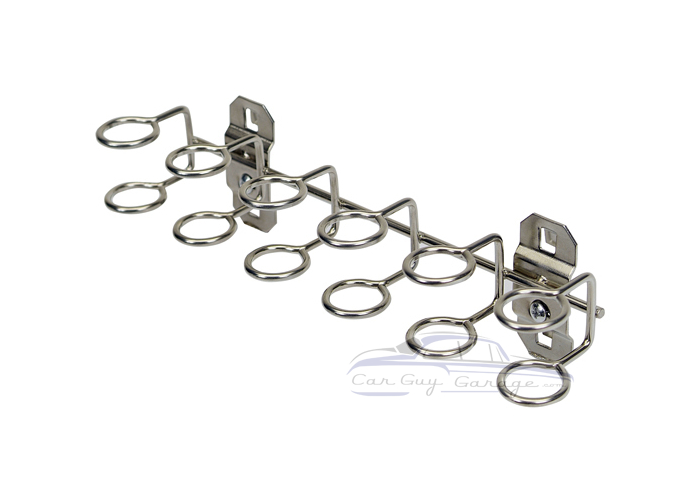Two 9" W Multi-Ring Tool Holder Locking Square Pegboard Hooks