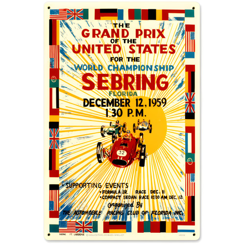 United States Grand Prix Metal Sign - 12" x 18"