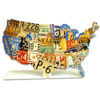USA License Plate Metal Sign - 7" x 5"