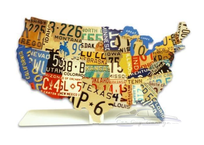 USA License Plate Metal Sign - 7" x 5"