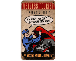 Useless Tourist Map Metal Sign